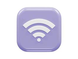 Wifi icon 3d render vector illustration