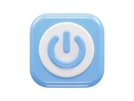 Power button icon 3d rendering vector illustration