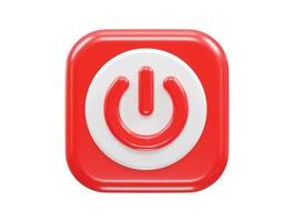 Power button icon 3d rendering vector illustration
