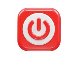 Power button icon 3d rendering vector illustration