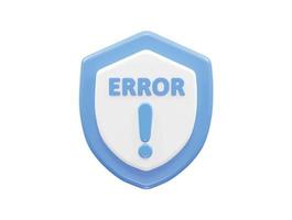 Error icon 3d rendering illustration vector