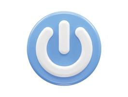Power button icon 3d rendering vector illustration