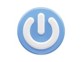 Power button icon 3d rendering vector illustration