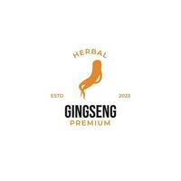 plano ginseng logo herbario para medicina vector natural herbario diseño ilustración idea