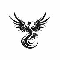 fénix negro y blanco logo. ai generado foto