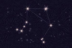 Zodiac constellation Libra on the background of the starry sky. Constellation of Libra on a textured background of a starry night. Astrological zodiac on the background of space. Popular astronomy. vector