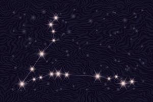 Zodiac constellation Pisces on the background of the starry sky. Constellation of Pisces on a textured background of a starry night. Astrological zodiac on the background of space. Popular astronomy. vector