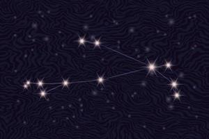 Zodiac constellation Aries on the background of the starry sky. Aries on a textured background of a starry night. Astrological zodiac on the background of space. Popular astronomy. vector