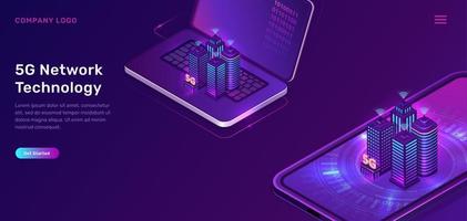 5G network technology, isometric concept vector