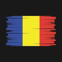 vector de pincel de bandera de rumania