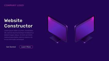 Website constructor isometric concept vector