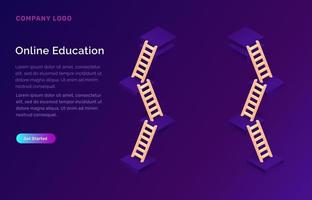 Online education or training isometric concept vector