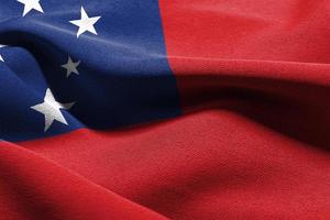 3D illustration closeup flag of Samoa photo