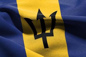 3D illustration closeup flag of Barbados photo