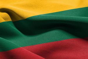 3D illustration closeup flag of Lithuania photo