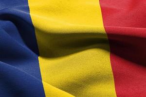 3d ilustración de cerca bandera de Rumania foto