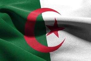3D illustration closeup flag of Algeria photo