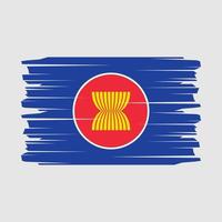 vector de pincel de bandera de la asean