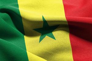 3D illustration closeup flag of Senegal photo