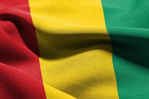 3D illustration closeup flag of Guinea photo