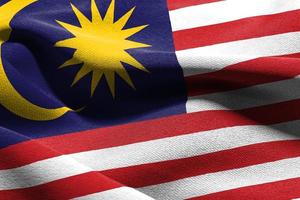 3D illustration closeup flag of Malaysia photo