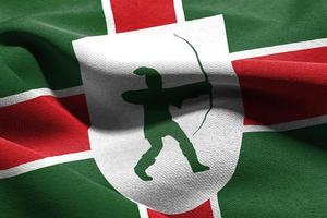 3D illustration flag of Nottinghamshire is a region of England. photo