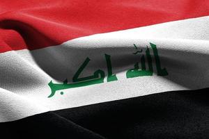 3D illustration closeup flag of Iraq photo