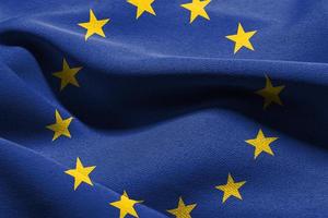 3D illustration closeup flag of European Union photo