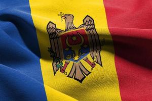 3D illustration closeup flag of Moldova photo