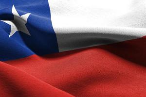 3D illustration closeup flag of Chile photo