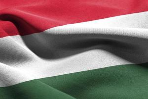 3D illustration closeup flag of Hungary photo