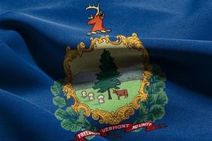 3D illustration flag of Vermont is a state of United States. Wav photo
