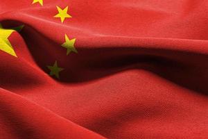 3D illustration closeup flag of China photo