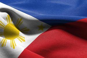 3D illustration closeup flag of Philippines photo