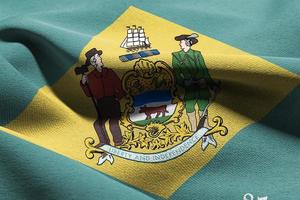3D illustration flag of Delaware is a state of United States. Wa photo