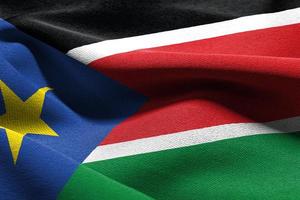 3D illustration closeup flag of South Sudan photo
