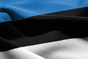 3D illustration closeup flag of Estonia photo