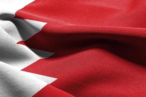 3D illustration closeup flag of Bahrain photo