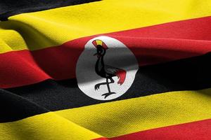 3D illustration closeup flag of Uganda photo
