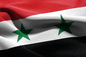 3D illustration closeup flag of Syria photo