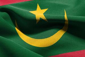 3D illustration closeup flag of Mauritania photo