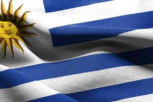 3D illustration closeup flag of Uruguay photo
