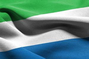 3D illustration closeup flag of Sierra Leone photo