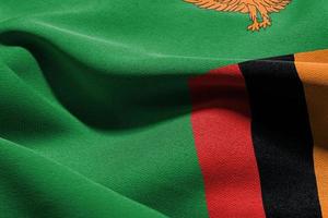 3D illustration closeup flag of Zambia photo