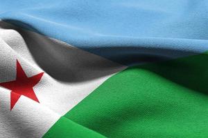 3D illustration closeup flag of Djibouti photo