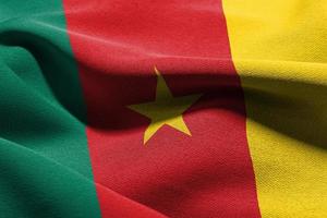 3D illustration closeup flag of Cameroon photo
