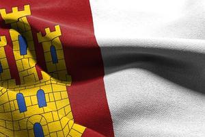 3d ilustración bandera de castilla-la mancha es un región de España. foto