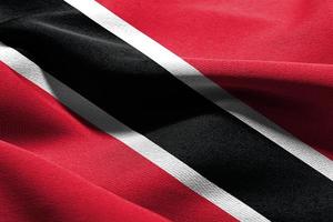 3D illustration closeup flag of Trinidad and Tobago photo