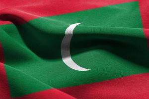3D illustration closeup flag of Maldives photo