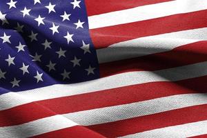 3D illustration closeup flag of United States photo